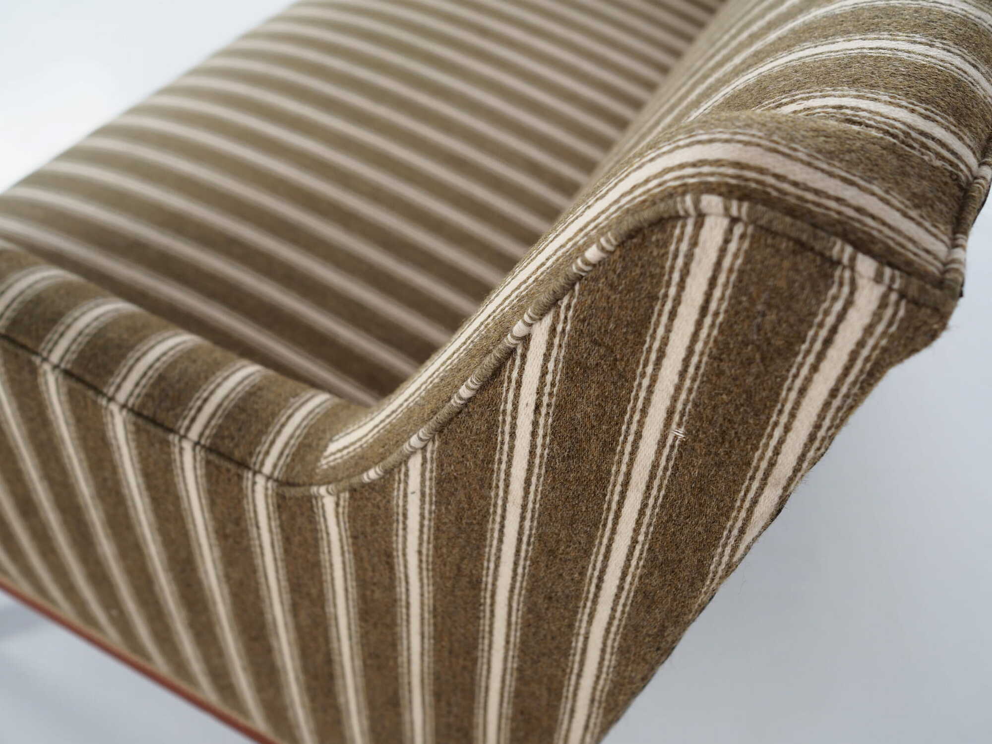 Vintage Sofa Teakholz Textil Grün 1960er Jahre  9
