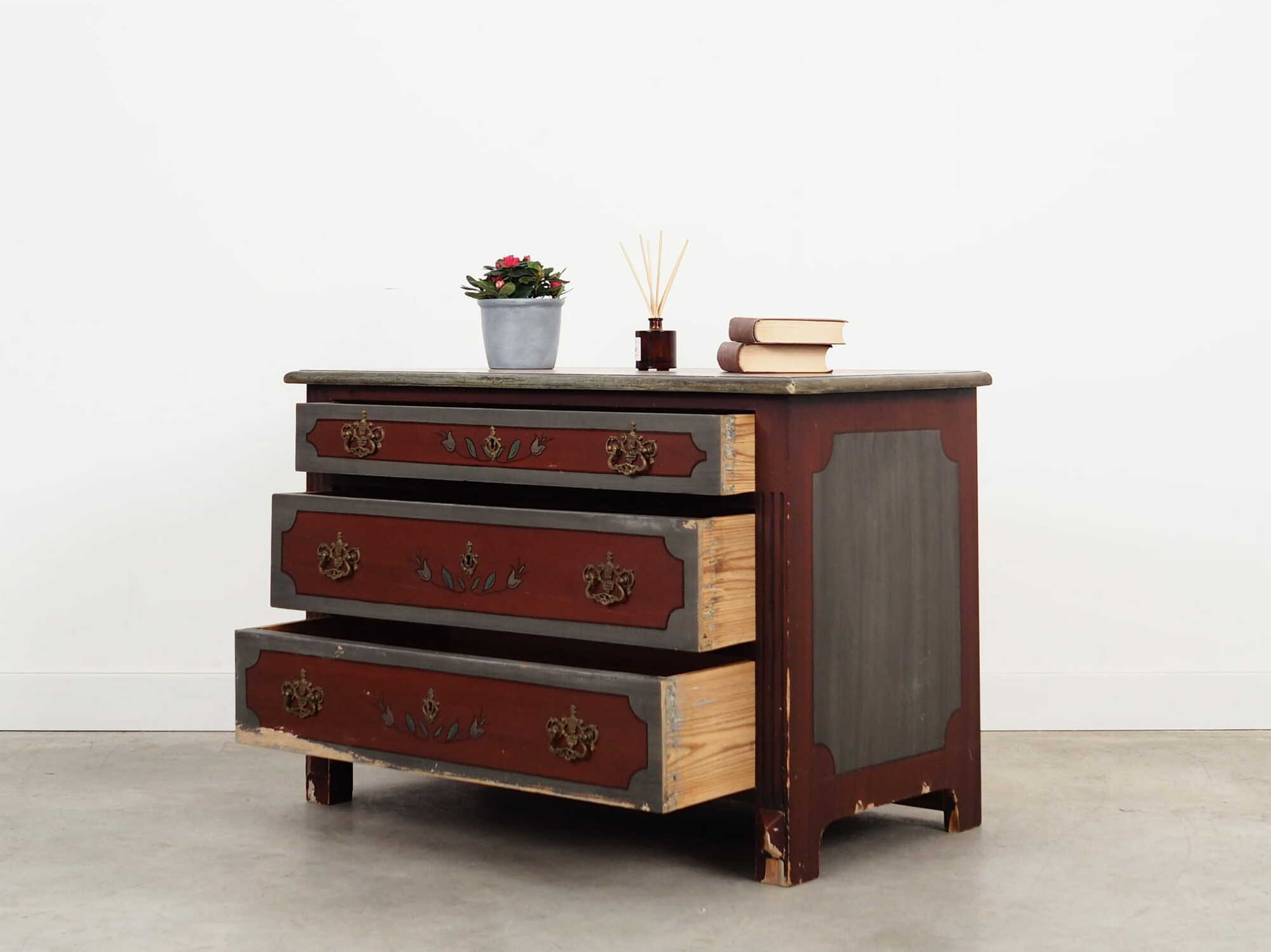 Vintage chest of drawers Pine wood Brown 1950s 3