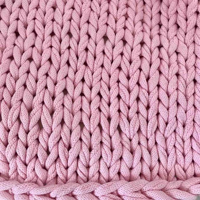 Juna Chunky Knit Decke Grobstrick Textil Rosa 2