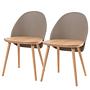 2x Esszimmerstuhl Doon Buche Massiv Taupe 0