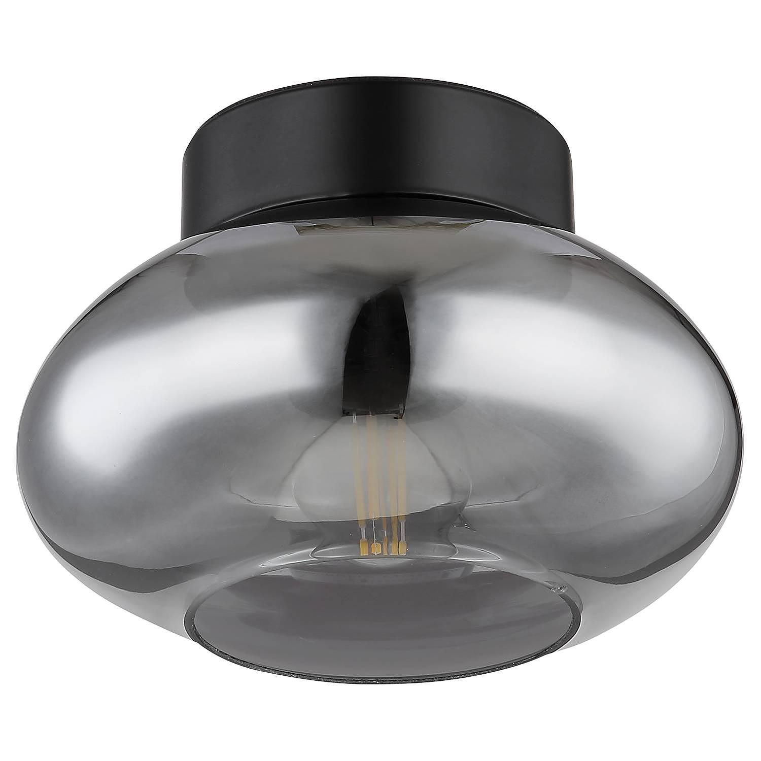 1-Flammig Shaun Deckenleuchte Rauchglas Eisen Schwarz  3