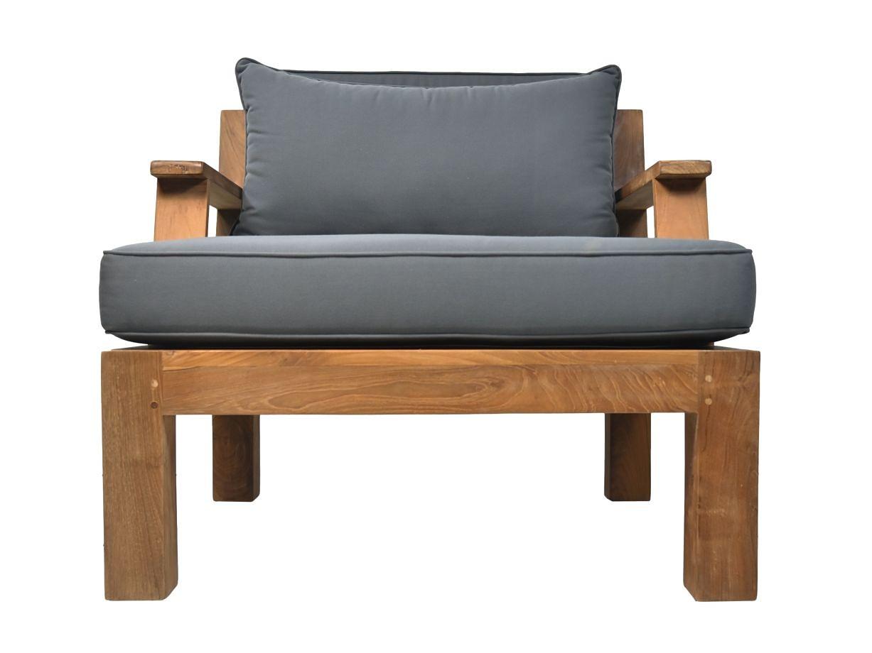 Garten Armlehnsessl Teakholz Textil 2