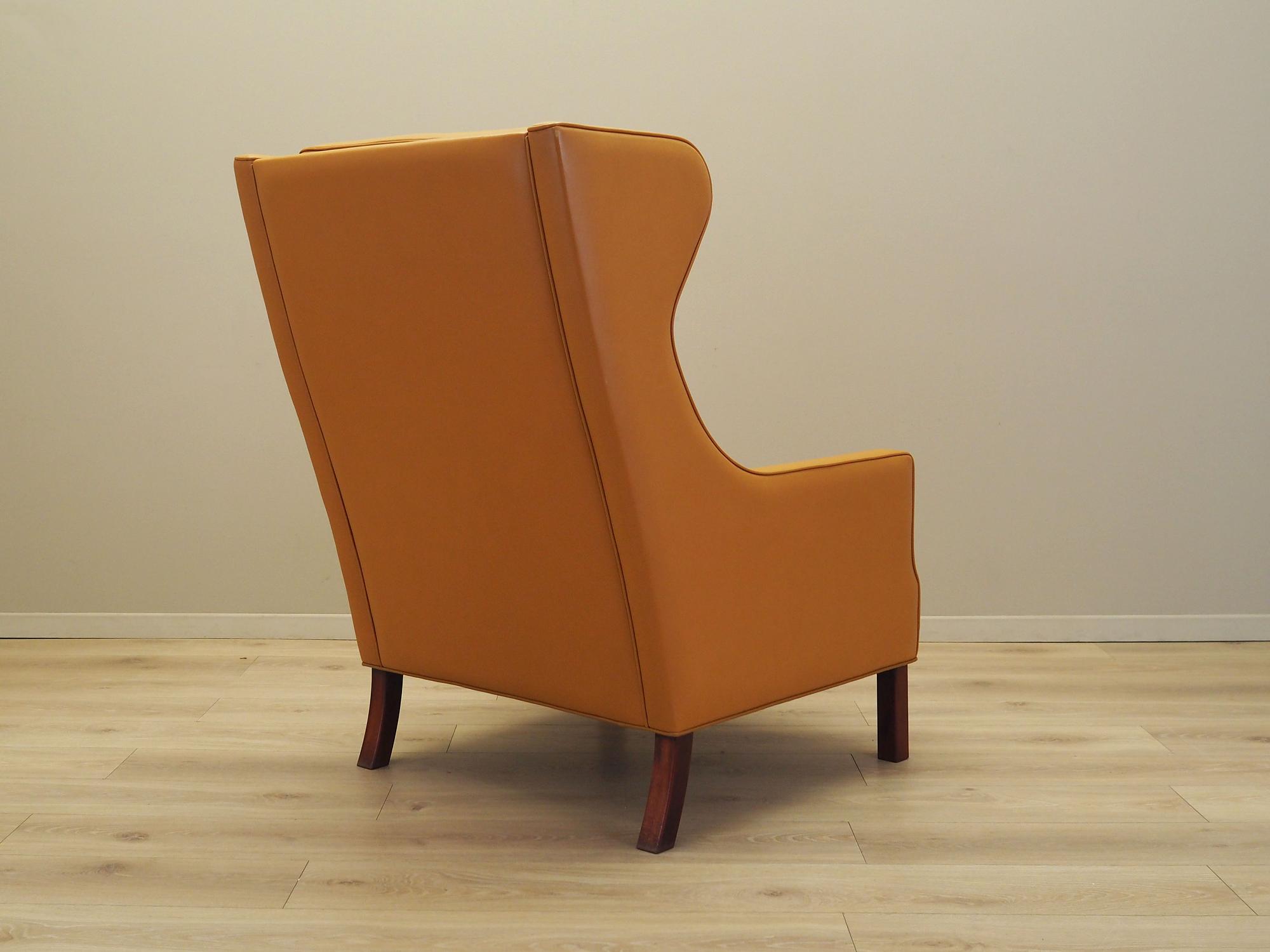 Armchair Leather Orange 1970s 6