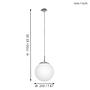Pendant lamp opal glass 1-bulb silver Ø 20cm 4
