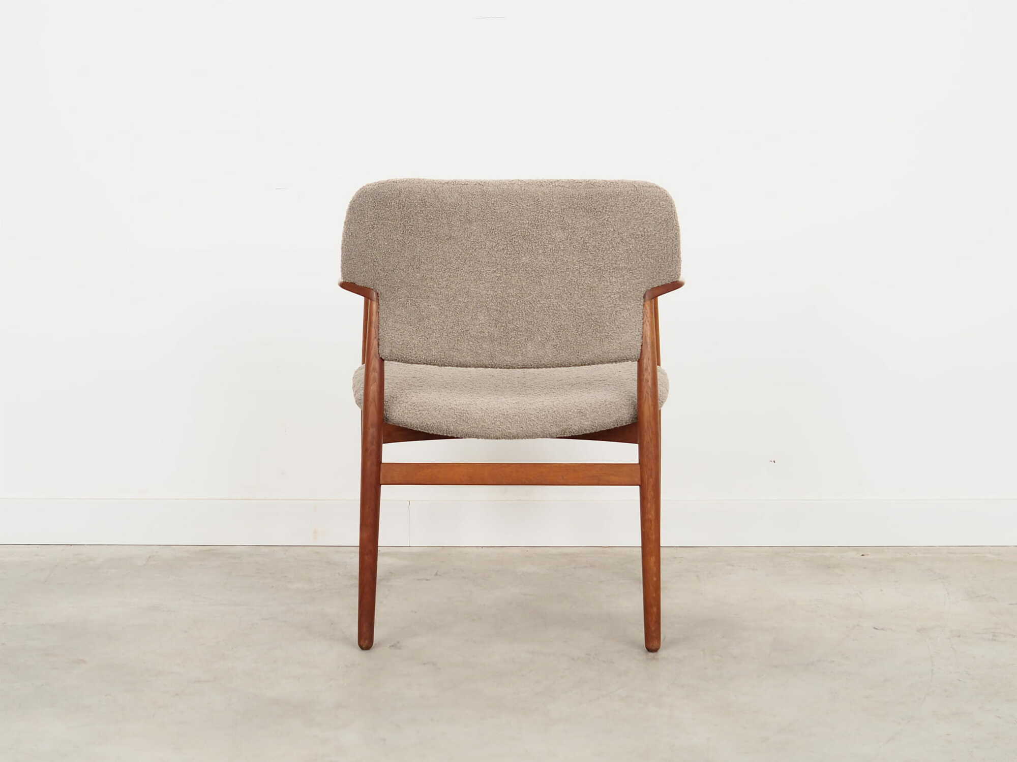 Vintage Chair Teak Wood Textile Grey 1960s 5