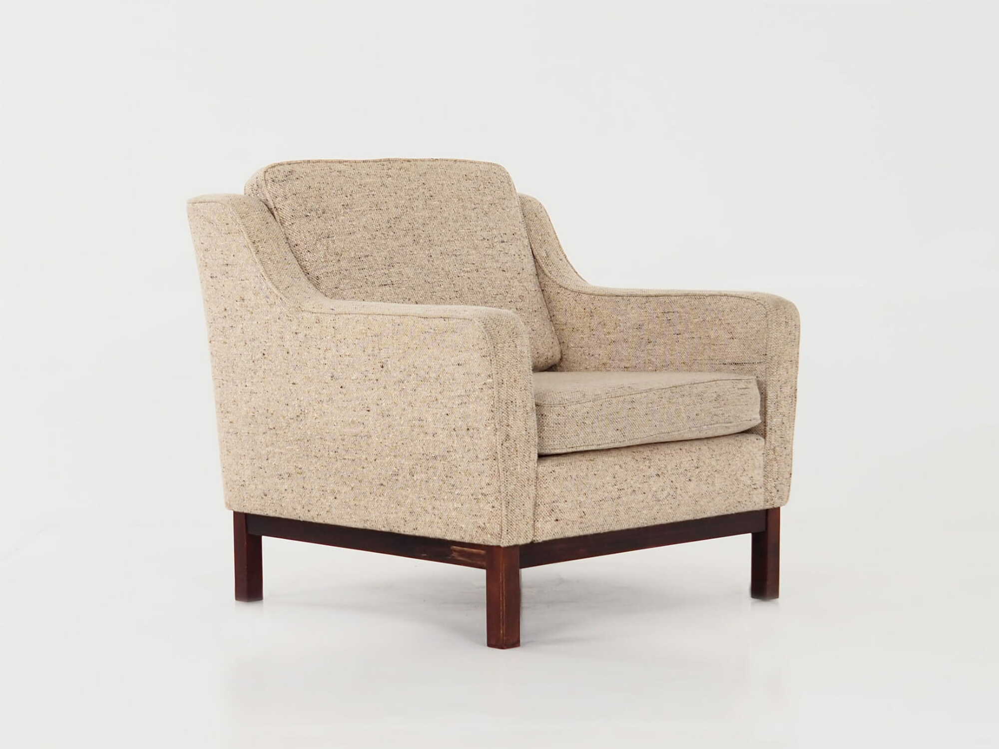 Vintage Sessel Buchenholz Textil Beige 1970er Jahre  2