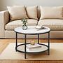 Chongu Coffee Table Marble White Decor Black Ø65cm 2