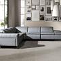 Sofa Récamiere Rechts Leder Grau 0