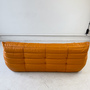 Togo Sofa 3-Sitzer Hochglanzleder Cognac Hell 4