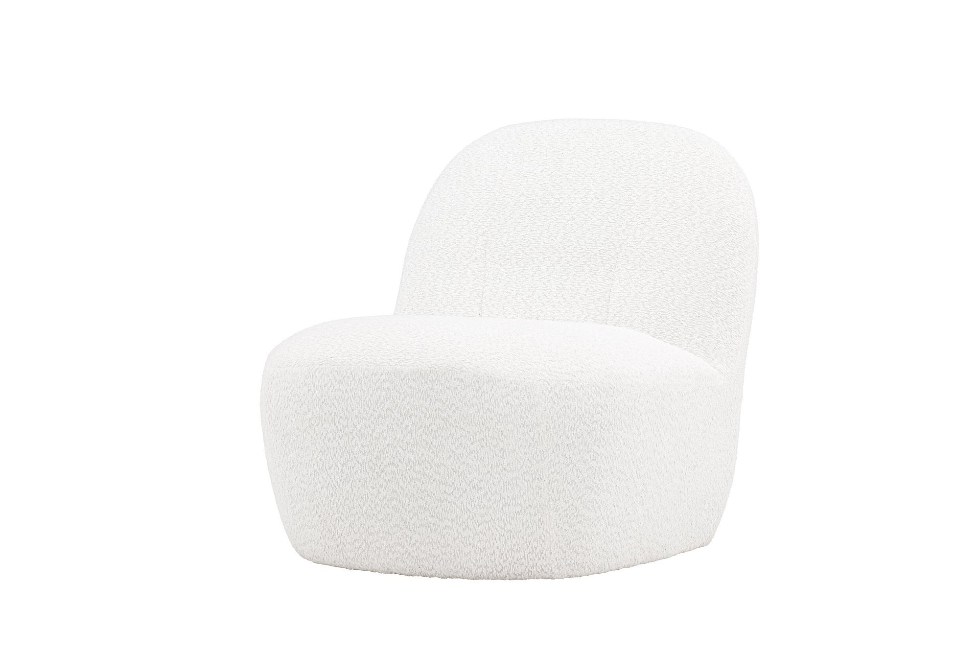 Mahla Lounge Chair White Boucle 1