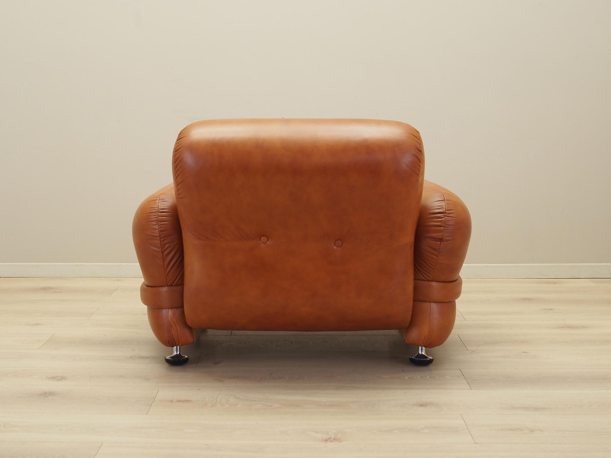 Sessel Leder Braun 1970er Jahre 5