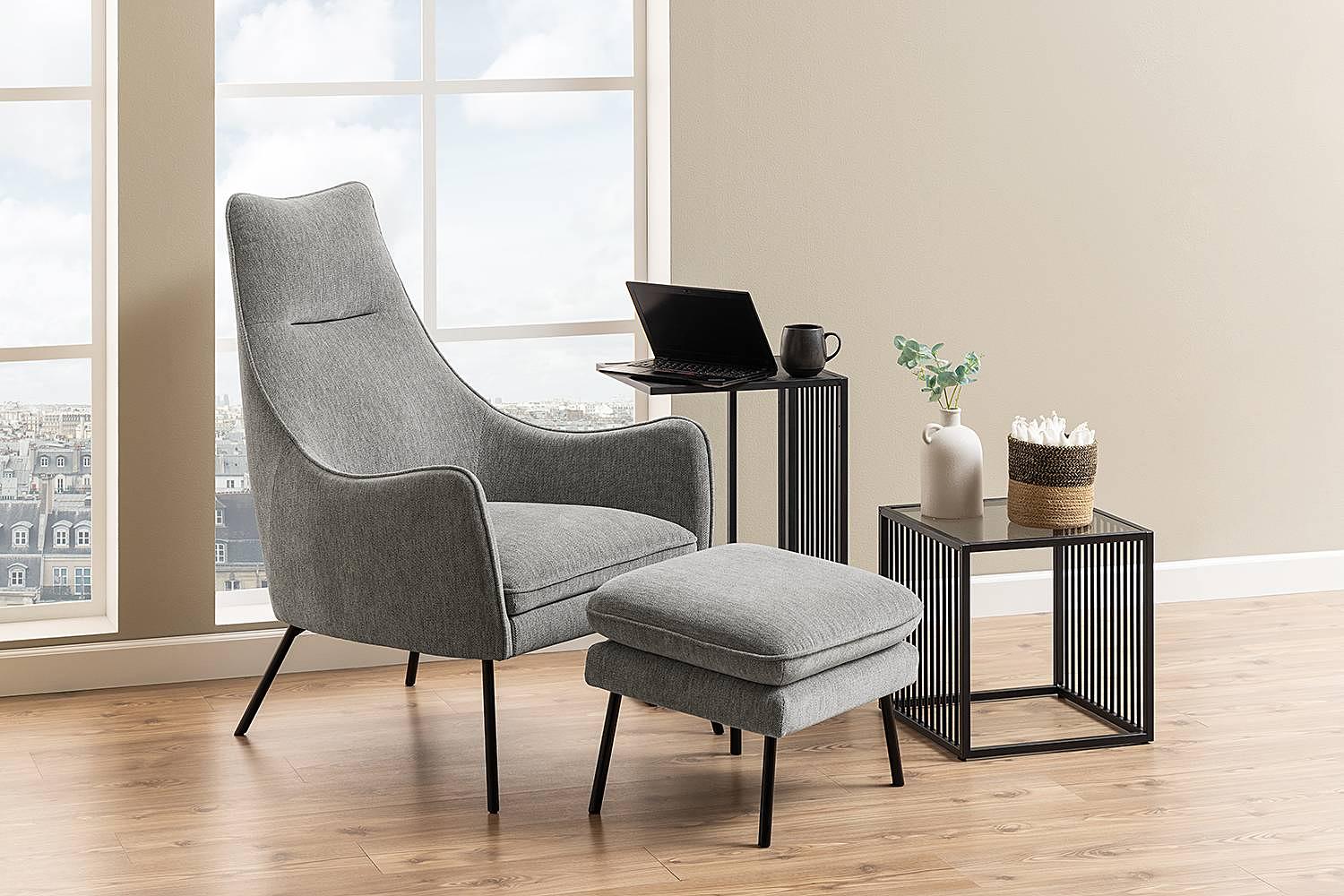 Tavolino Mephisto Vetro Metallo Nero 2