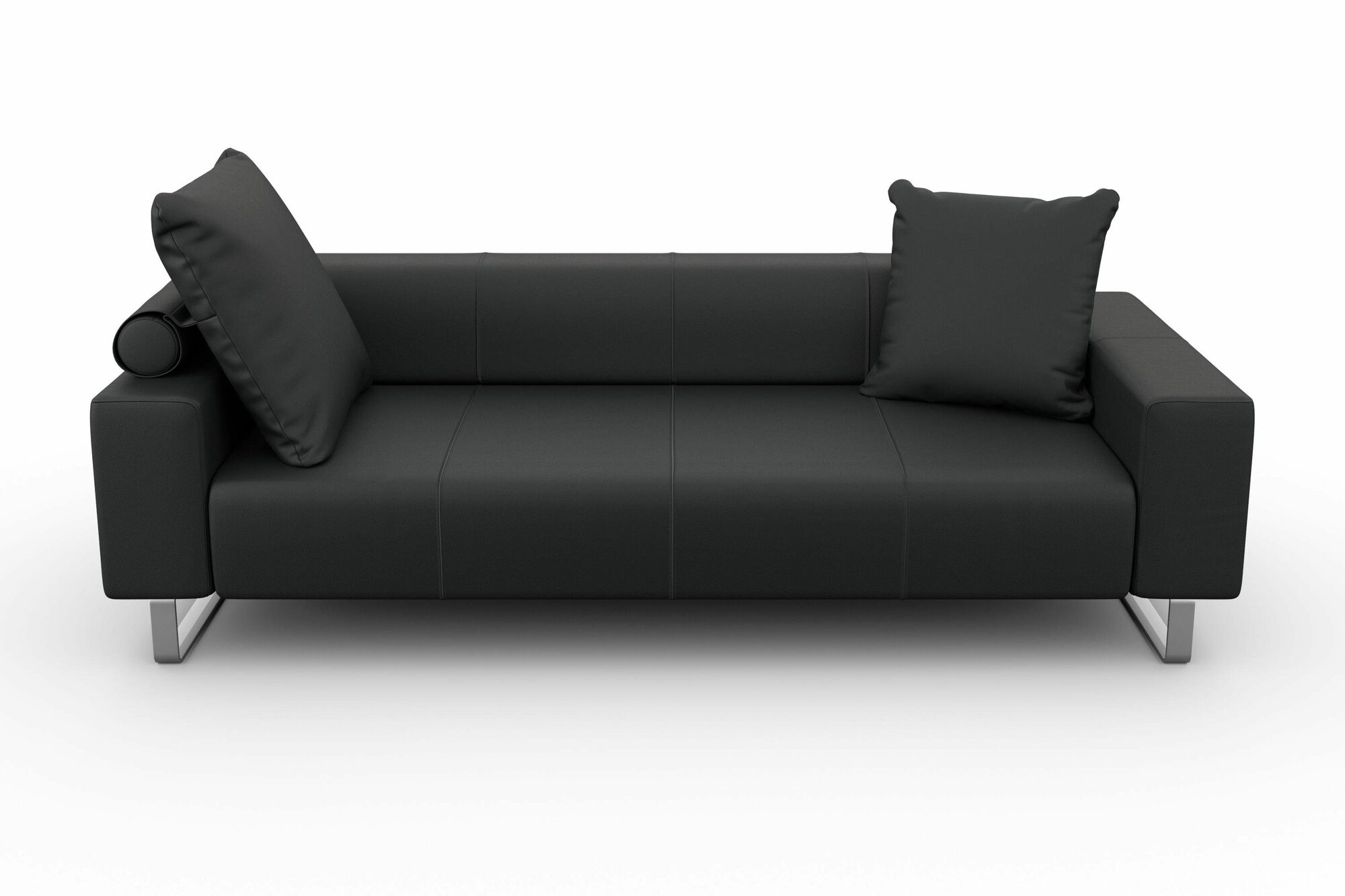 Groove Sofa 3-Sitzer Leder Schwarz 2