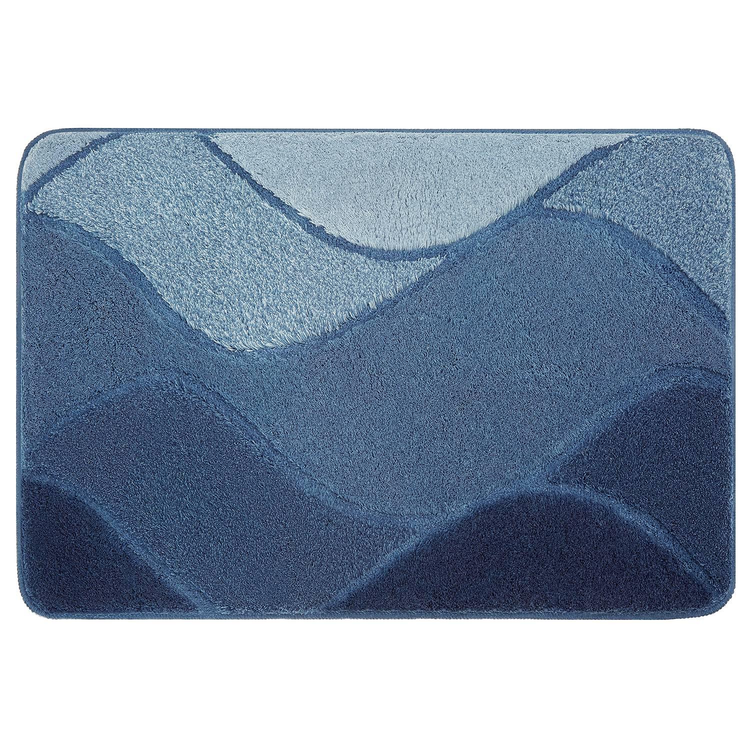 Bath mat Fiona I Polyacrylic Blue 70 x 120 cm 0