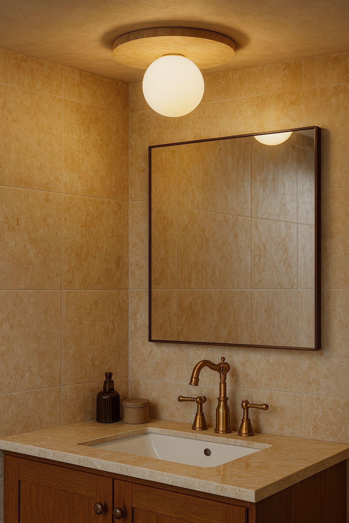 Tor-Tun Pendant Light Travertine Cream Ø 10cm 3