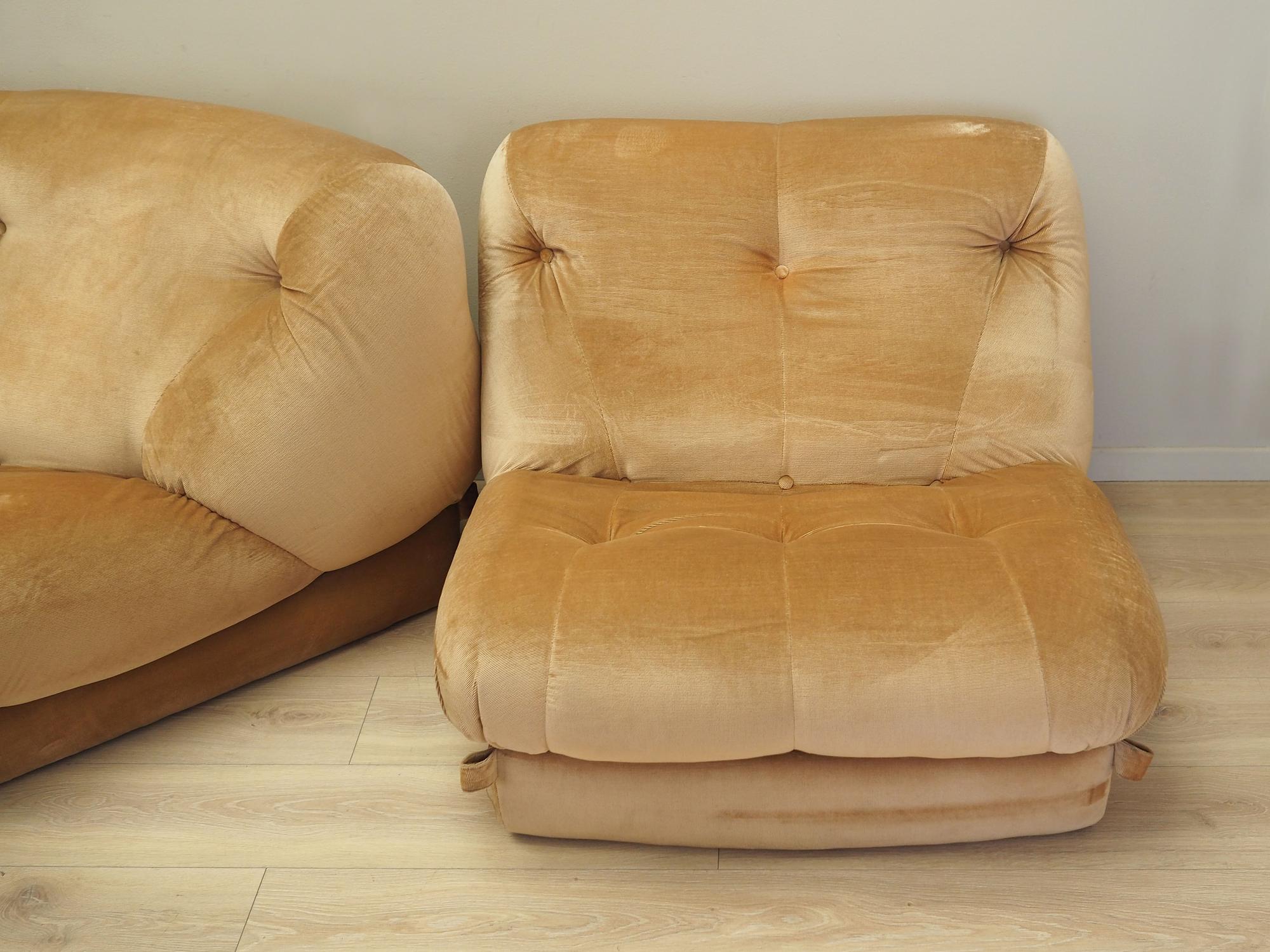 Modular corner sofa velvet 1960s 8