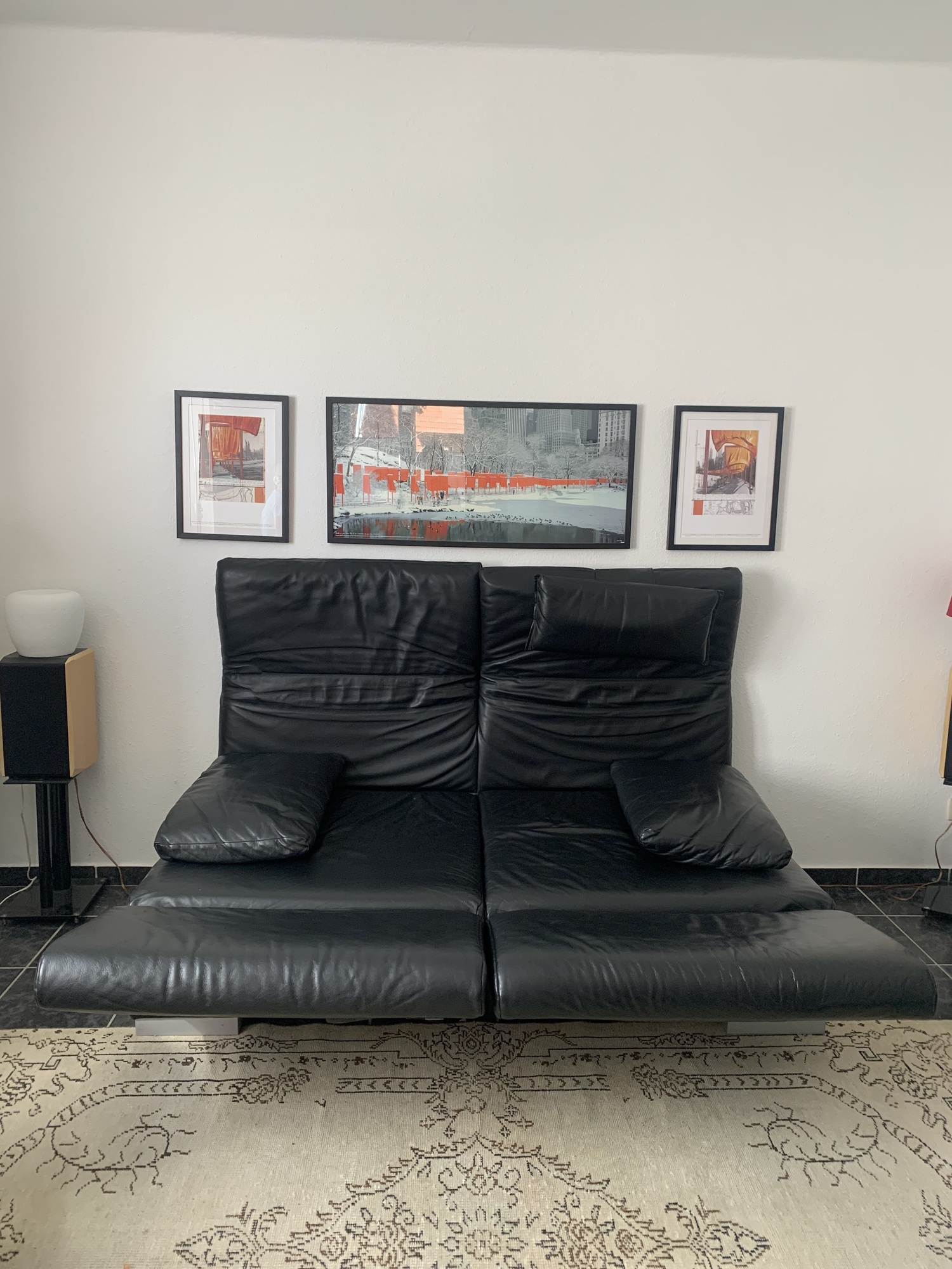 Sofa Leder Schwarz 3