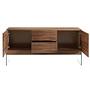 Sideboard Walnut veneer Glass Brown 3