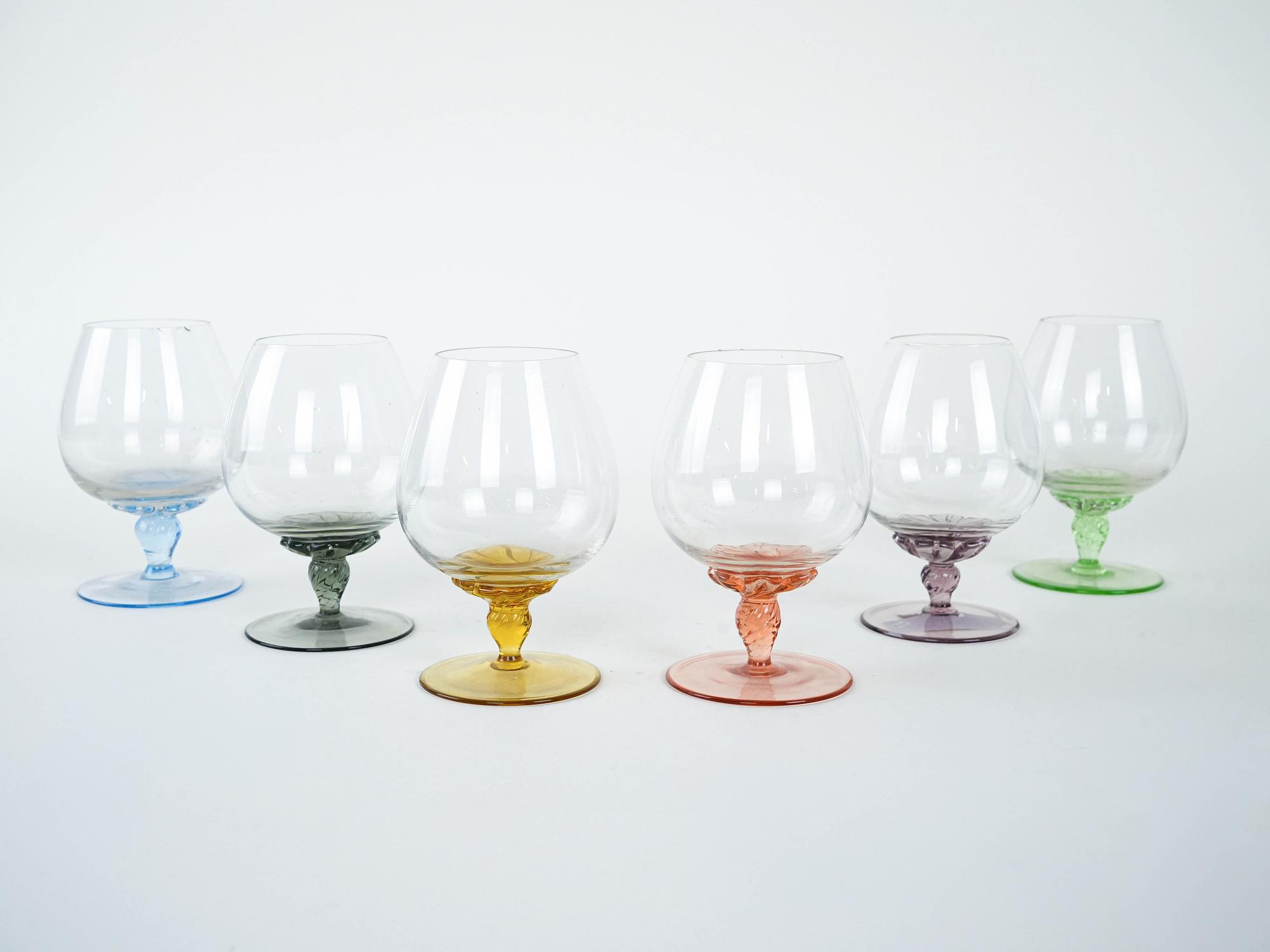 Cognac glasses set Multicolored 1970s 2
