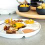 4x Fondueteller Cascatas Porzellan Weiß 3