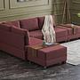 Fly Ecksofa Links mit 2 Hockern Rot 1