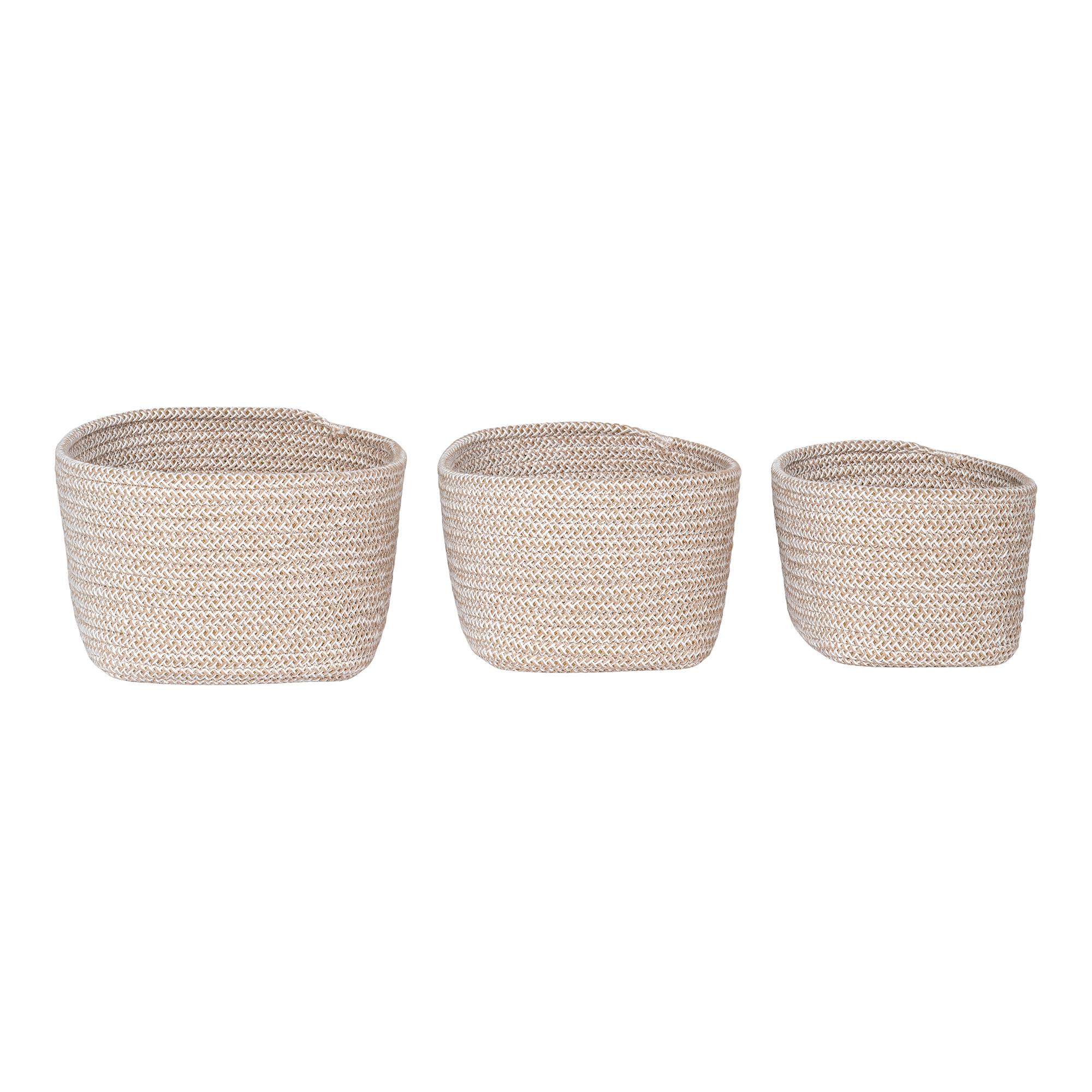 Cadima Korbset 3-tlg Baumwolle Beige 3