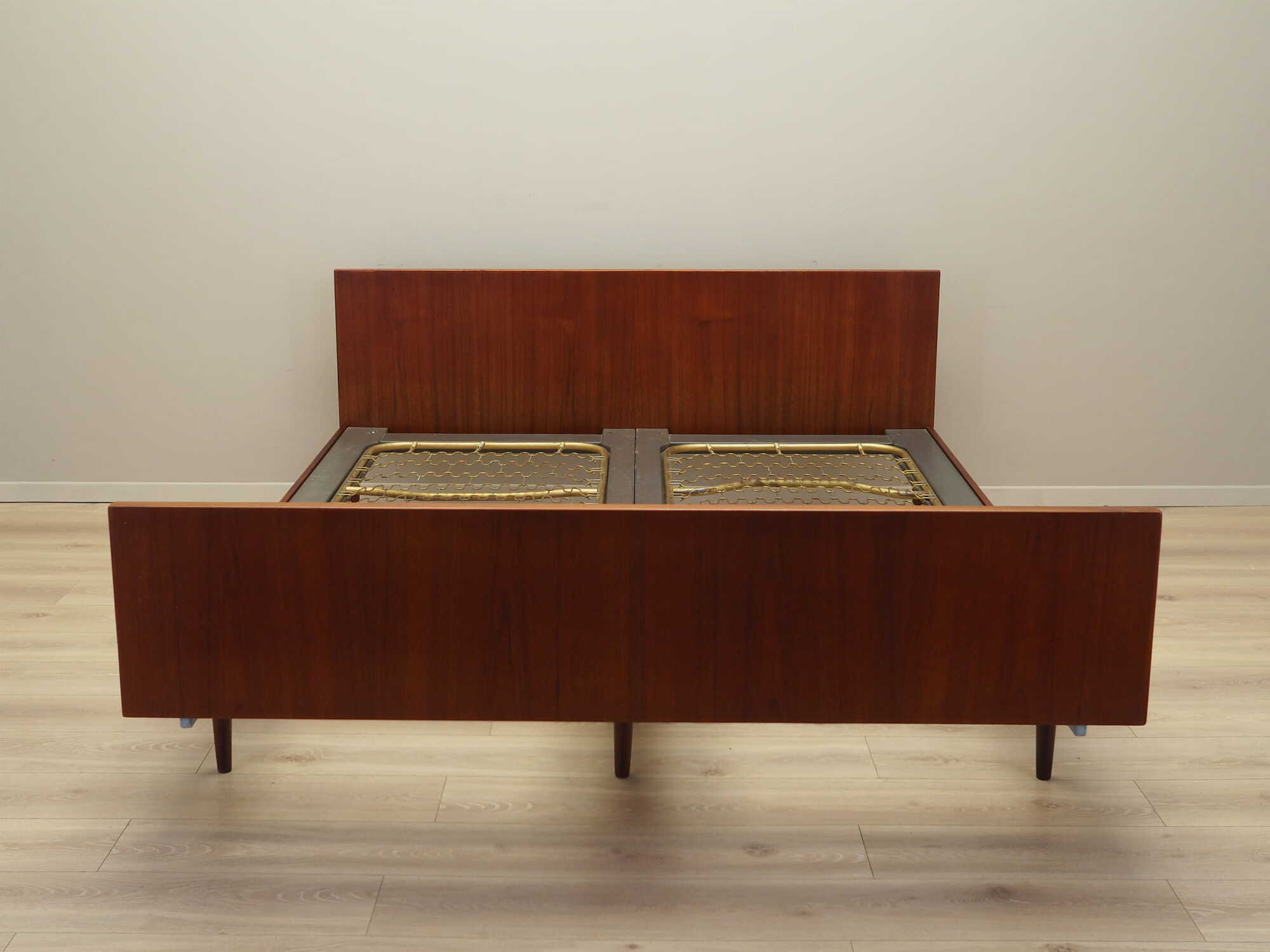 Vintage Bett Teakholz Braun 1960er Jahre 1
