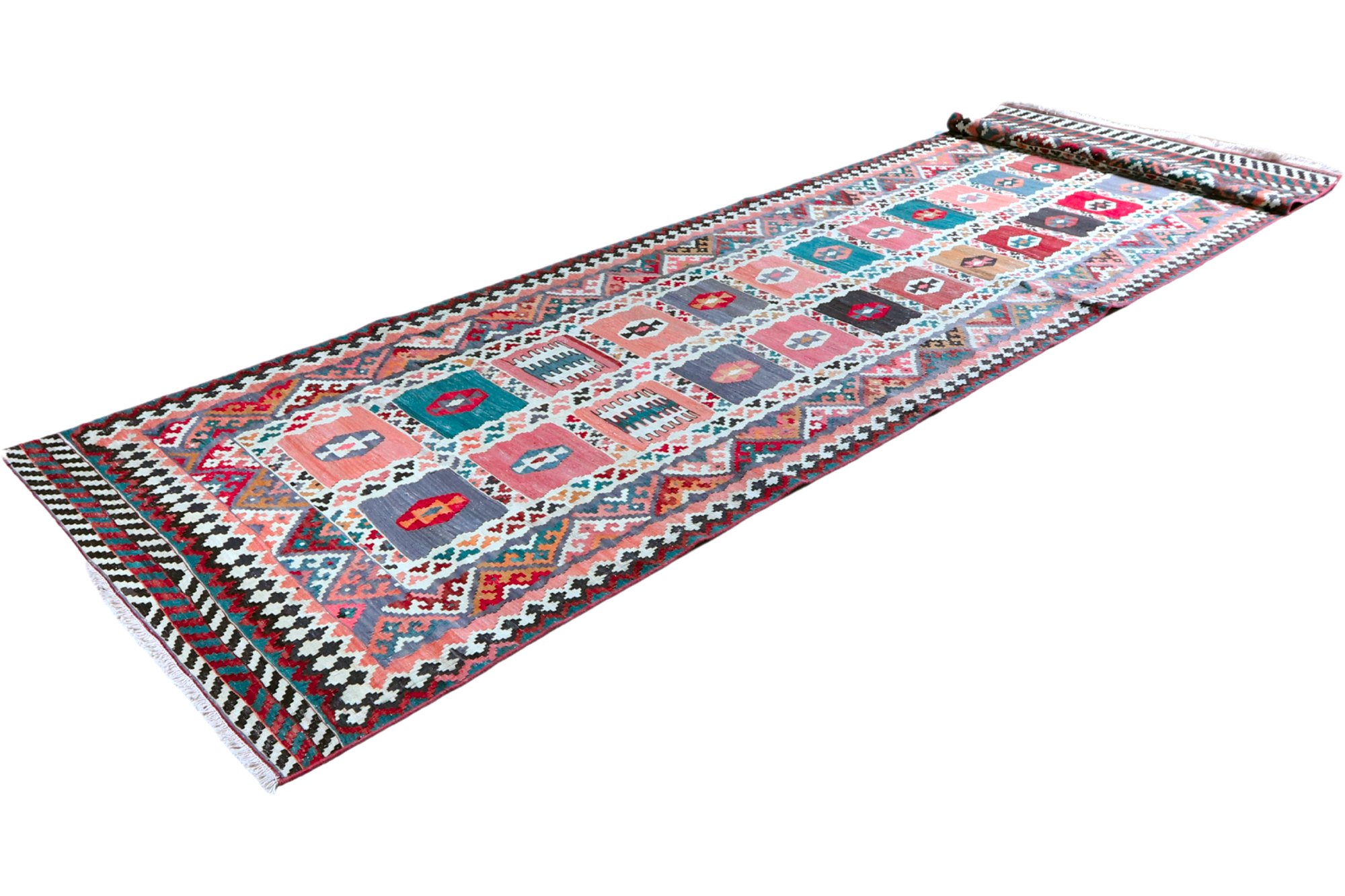 Kilim Gashgai Teppich Wolle Braun 4