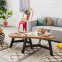 Couchtisch Altholz Pinie Dunkel Schwarz 3