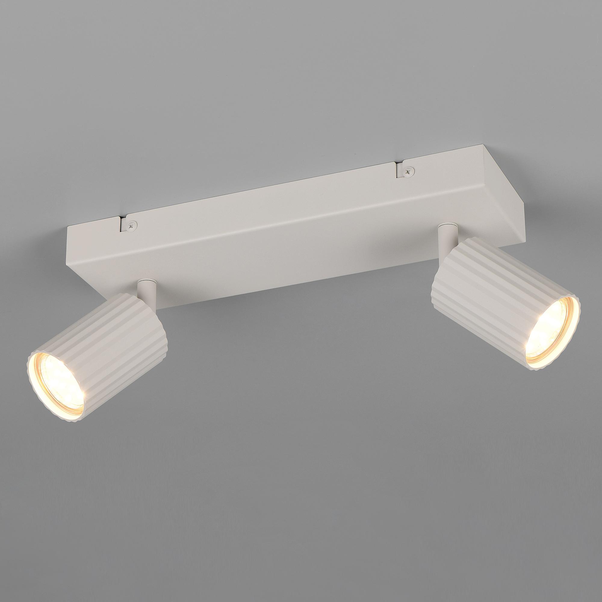 2-Flammig Soka Deckenleuchte Rechteckig Eisen Grau 0