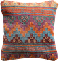 Kelim Kissen Wolle Baumwolle Mehrfarbig 0