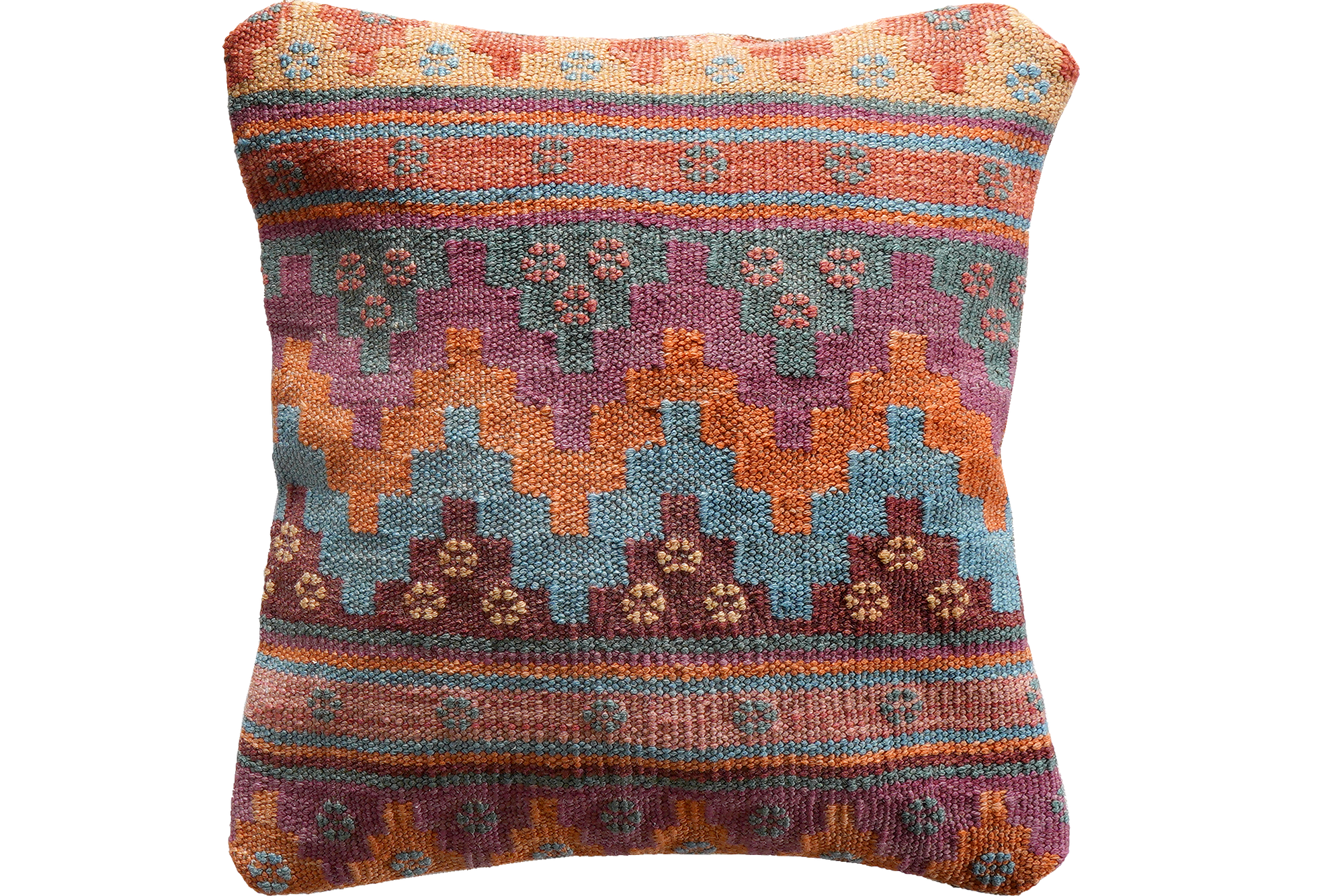 Kelim Kissen Wolle Baumwolle Mehrfarbig 0