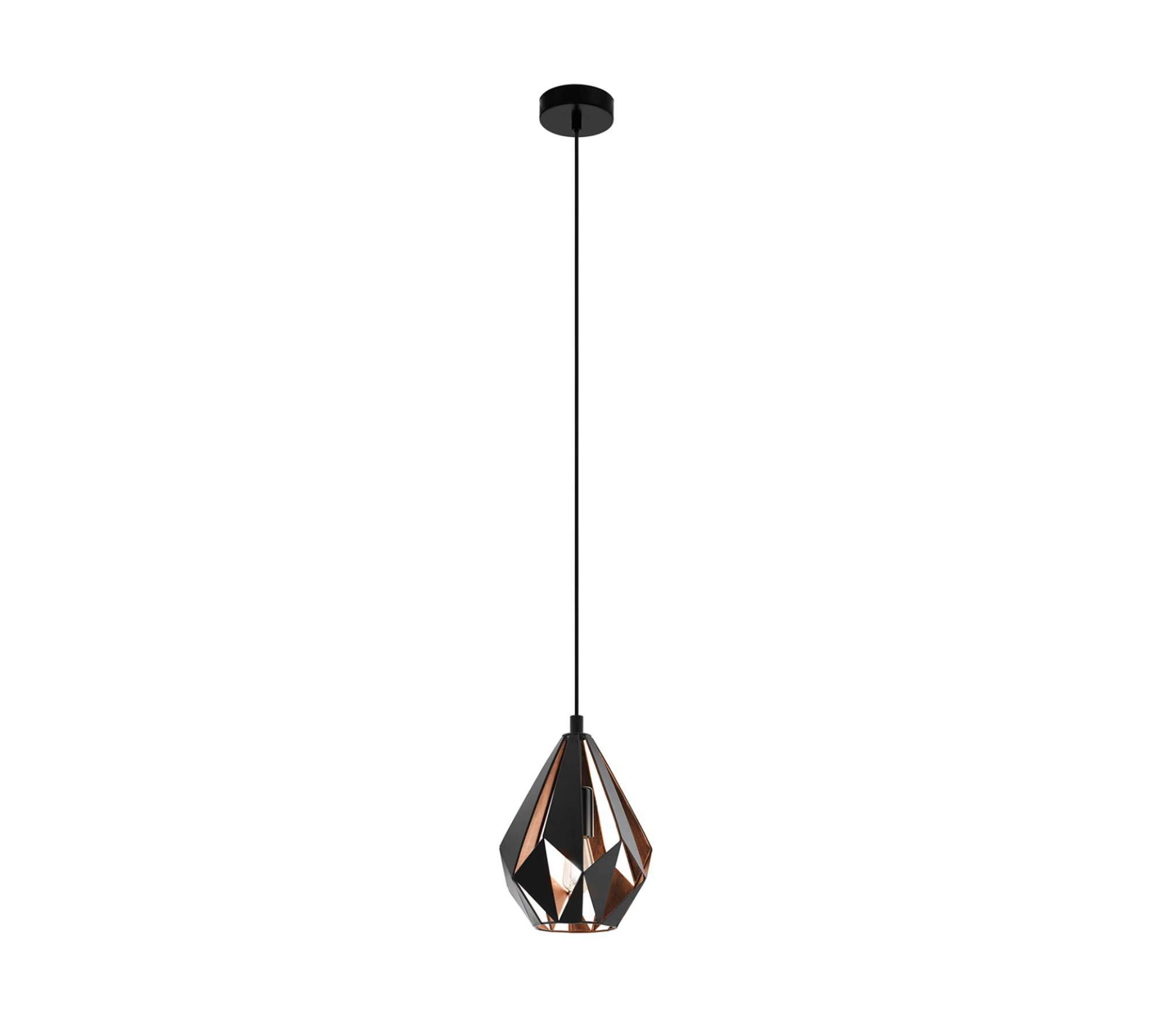 1-Flammige Pendelleuchte Stahl Schwarz 1