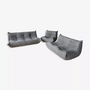 Togo Lounge Set 3-piece Madras Leather Ash Grey 0