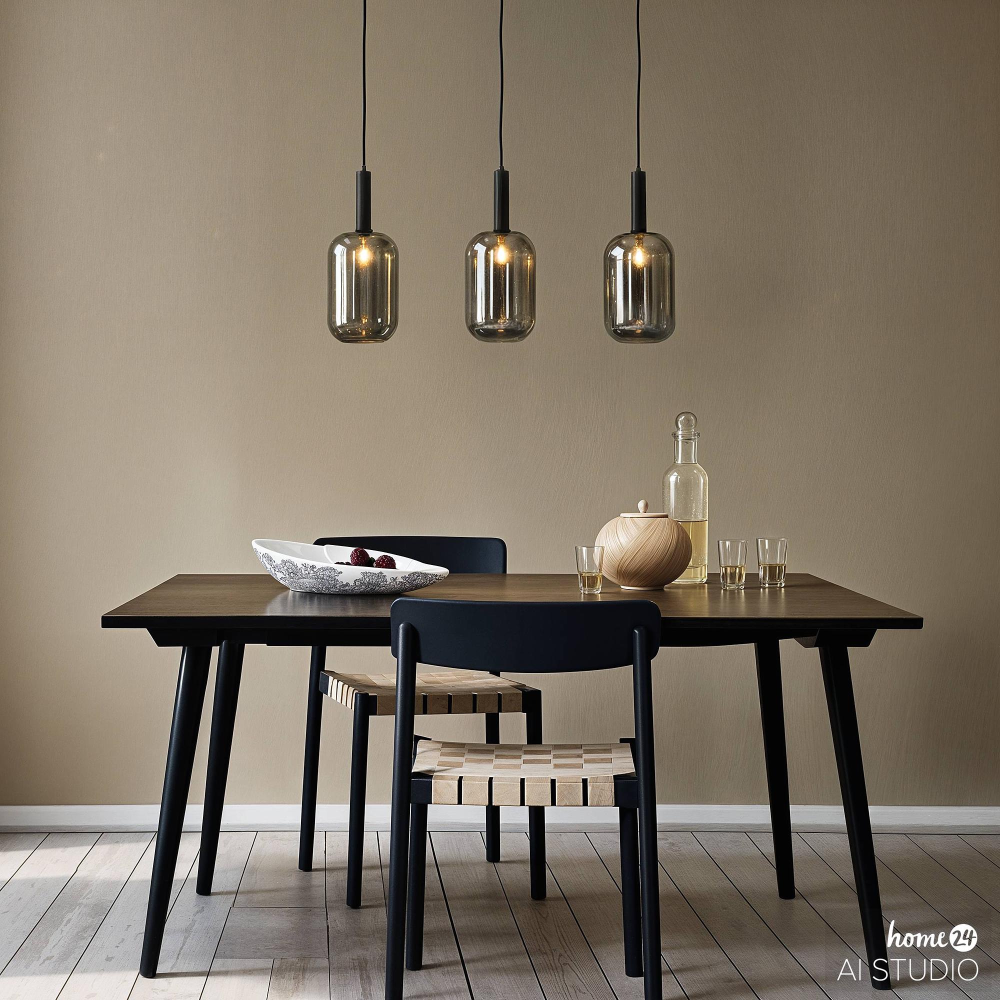 Mome Typ A Pendelleuchte  3-flammig Rauchglas Eisen Schwarz 2