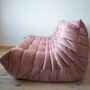 Divano Togo 3 posti velluto rosa perla 1