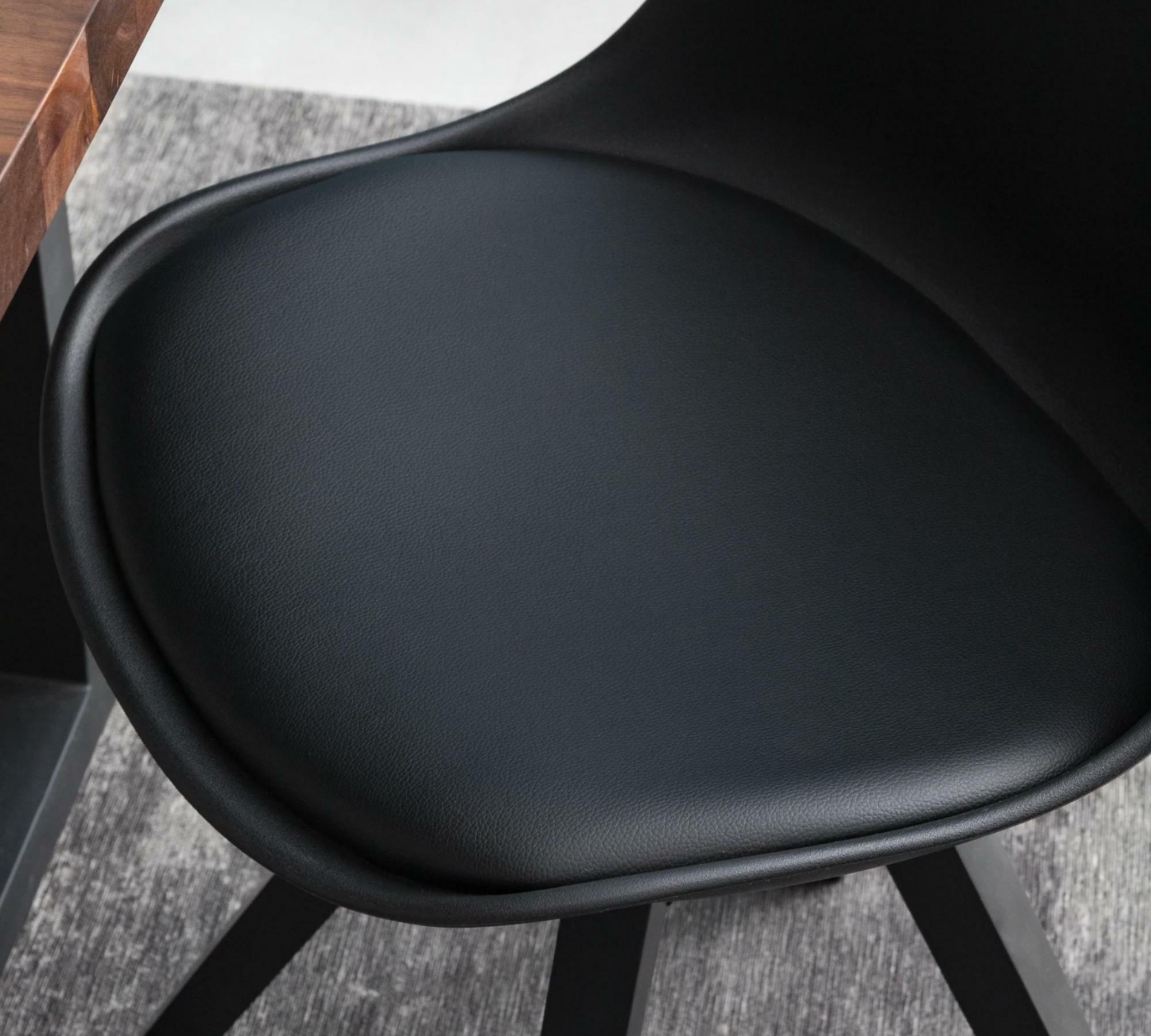 2x Scandi-Style Esszimmerstuhl Schwarz 5