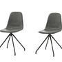 2x Polar Esszimmerstuhl-Set Mit Drehfunktion PU Schwarz 0