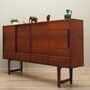 Vintage Highboard Teakholz Braun 1960er Jahre 3