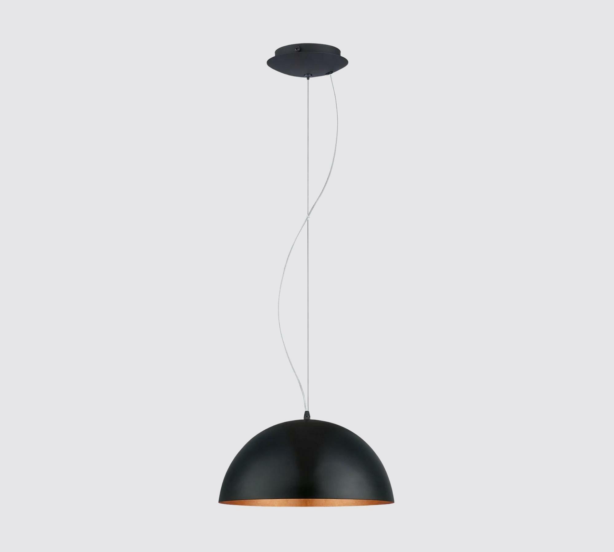 Pendant lamp 1-light Steel Black Copper 1