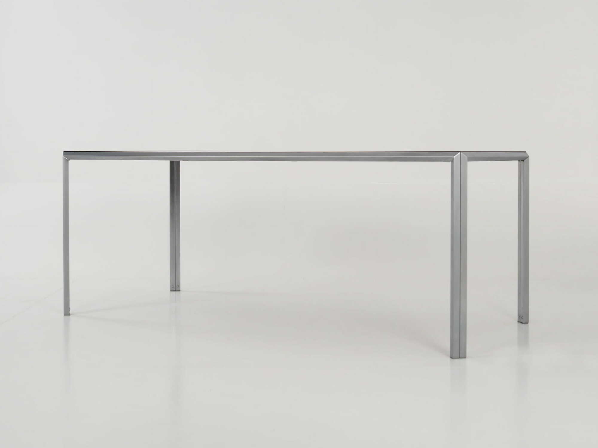 Vintage Table Aluminum Grey 1980s 1