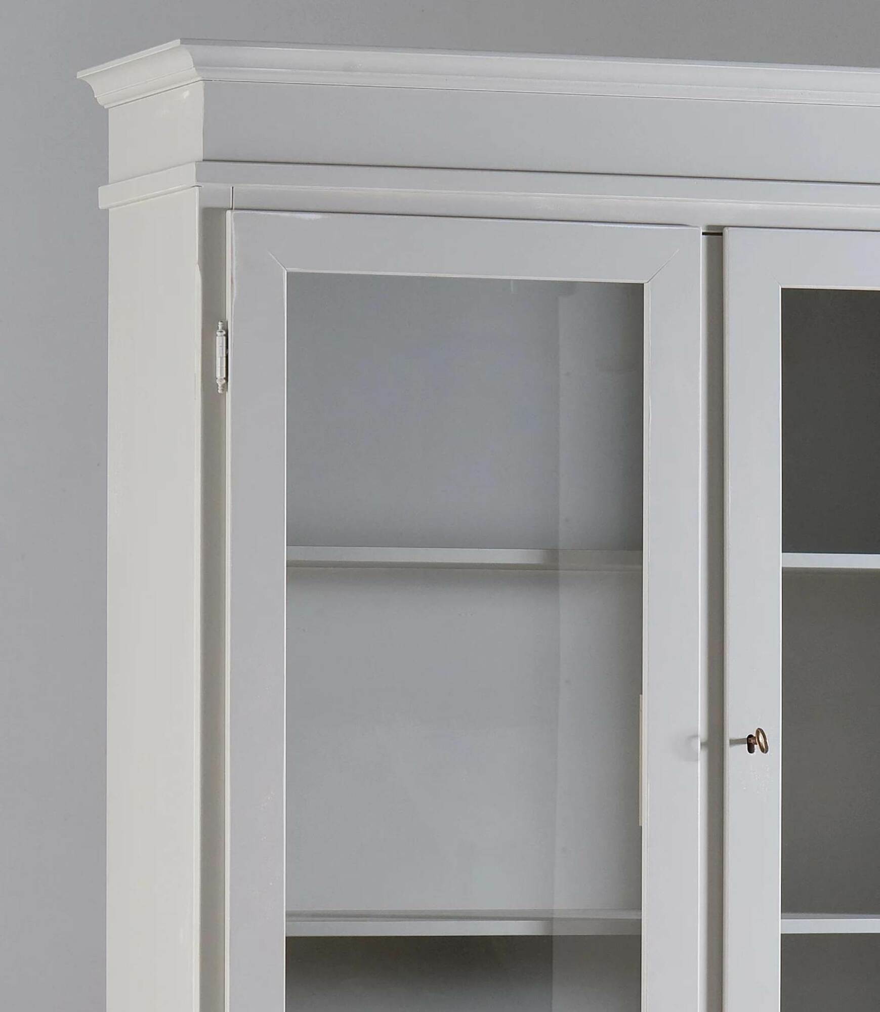 Italienische Schrankvitrine Glas Massivholz 1