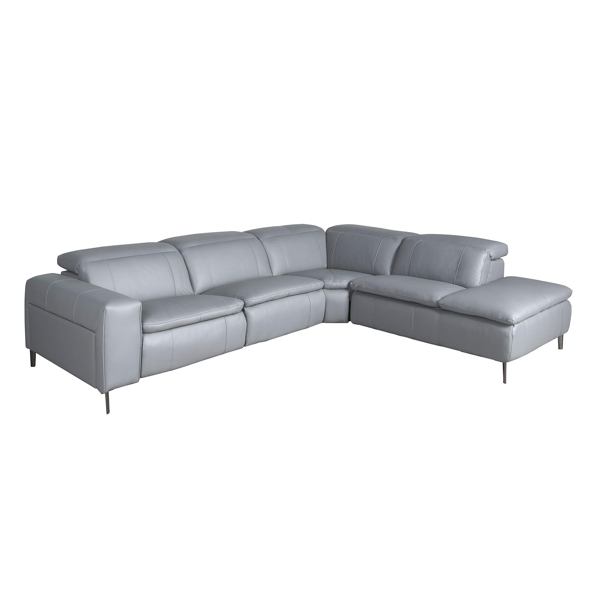 Sofa Récamiere Rechts Leder Grau 1