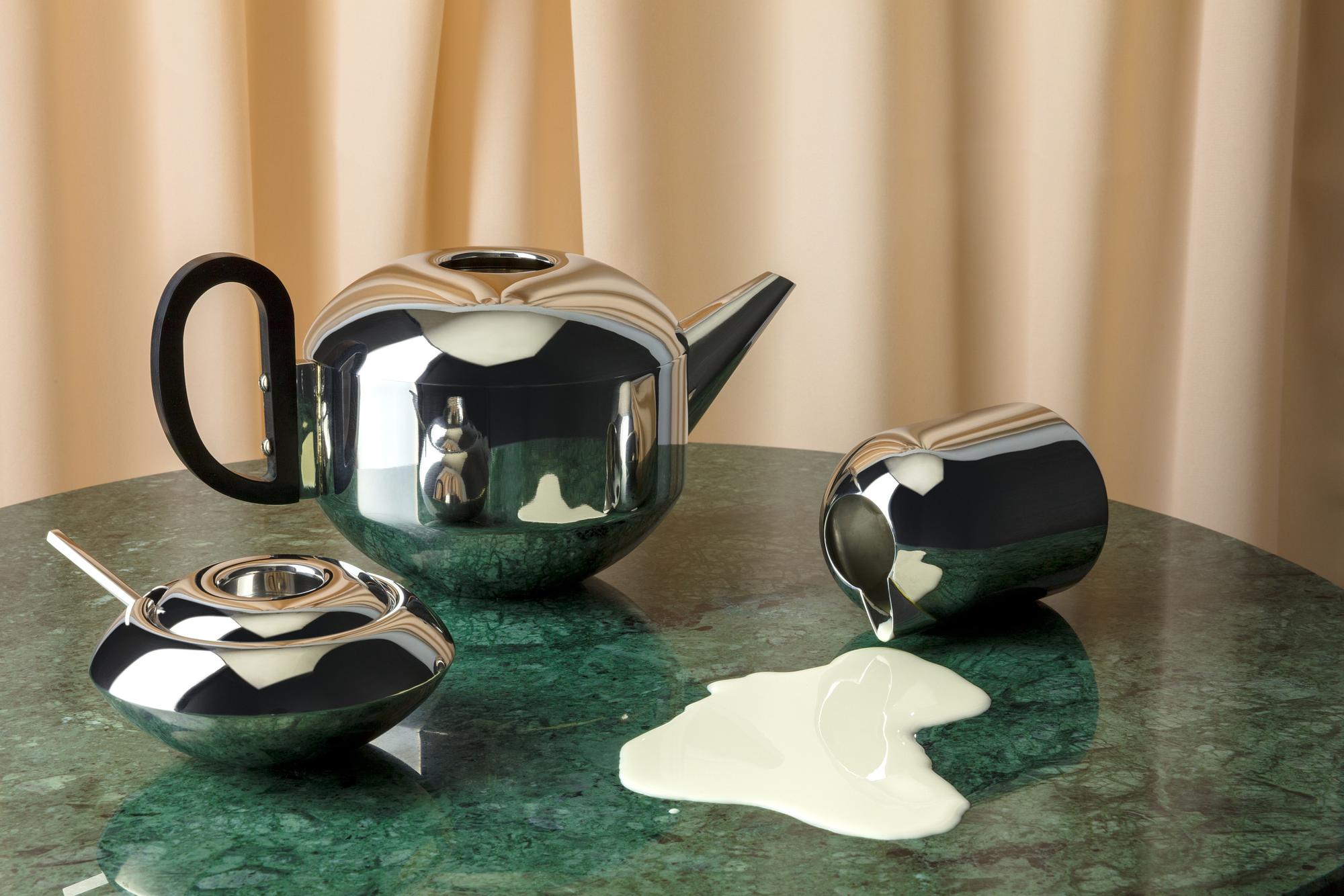 Form Teekanne Edelstahl Bakelite Silber 5