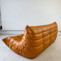 Togo Sofa 3-Sitzer Hochglanzleder Cognac Hell 5