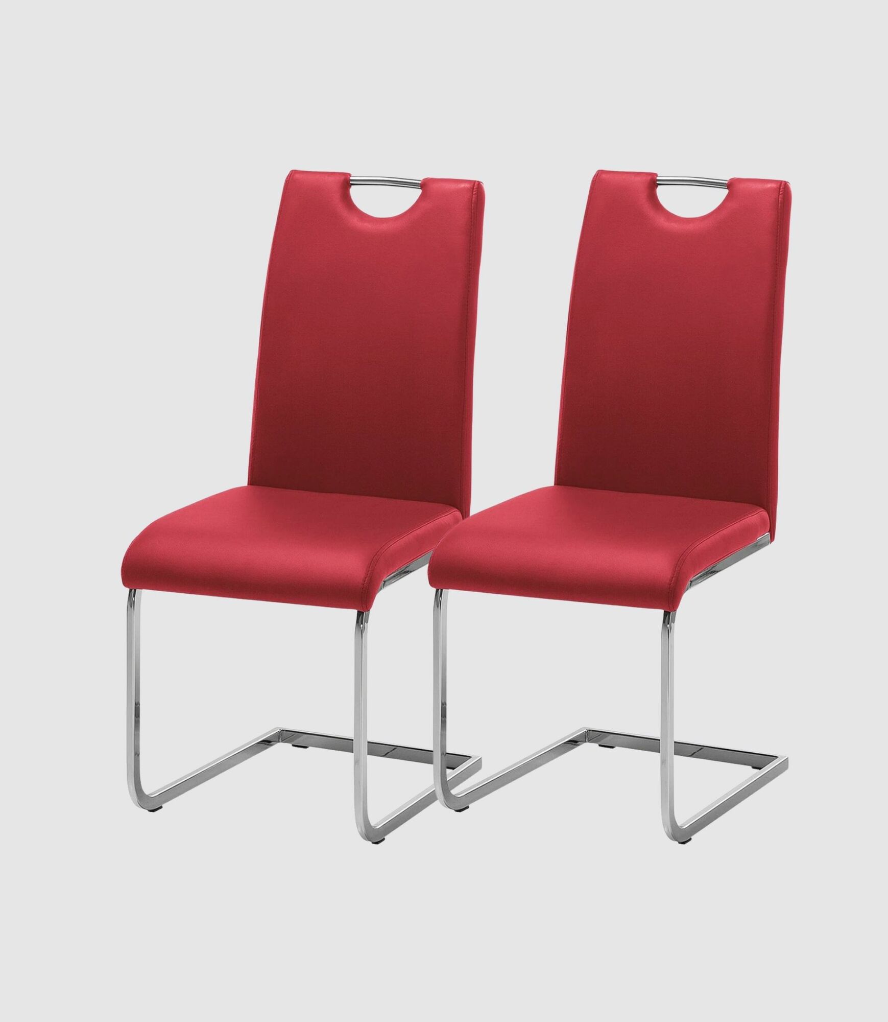 Freischwinger Pasala Kunstleder Burgunderrot 2er Set 5