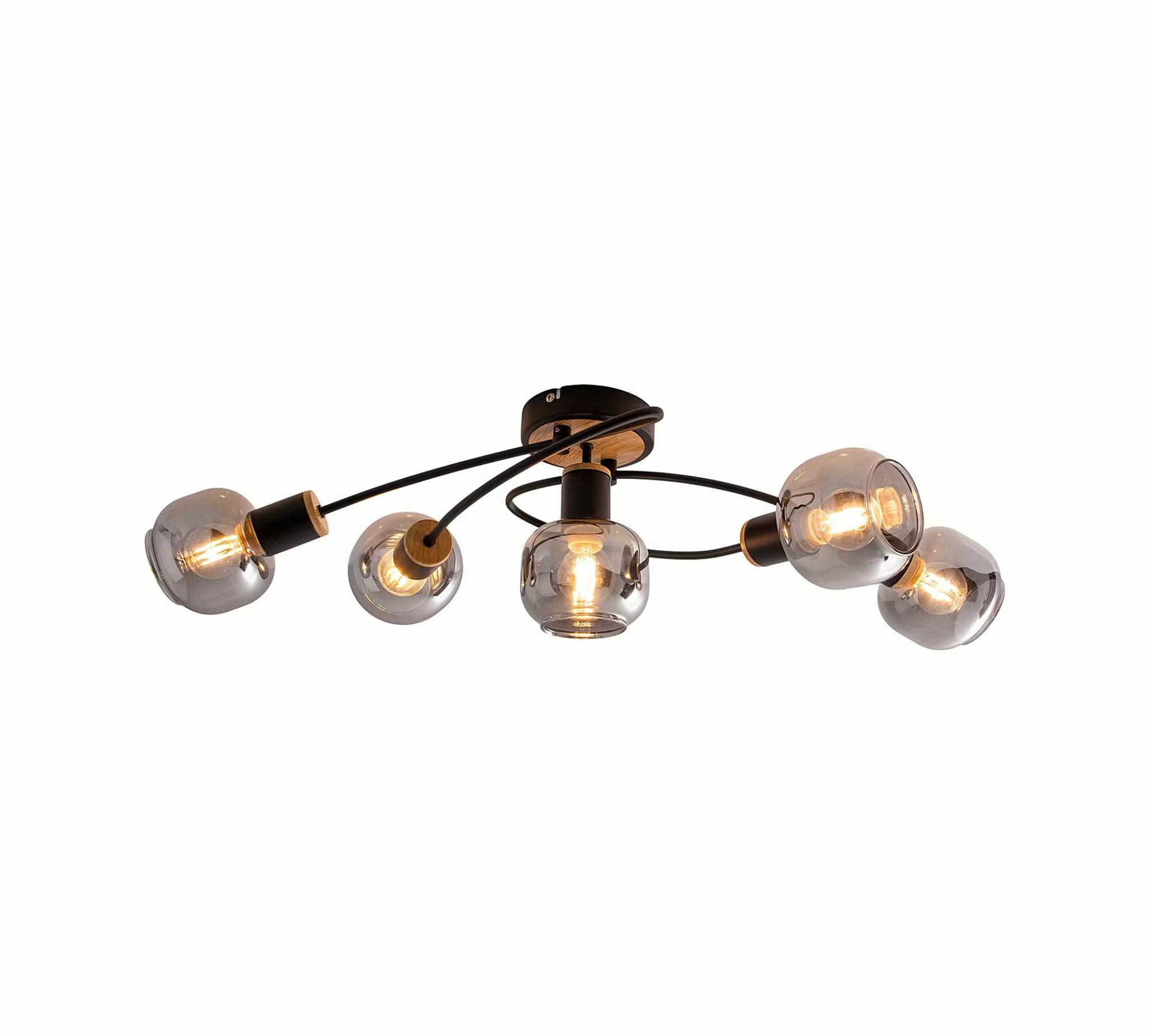 Ceiling light Glass Iron Black Brown 4