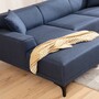 Sofa Récamiere Links Polyester Holz Blau 4