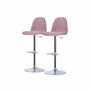 2x Barstuhl Stahl Textil Pink 0