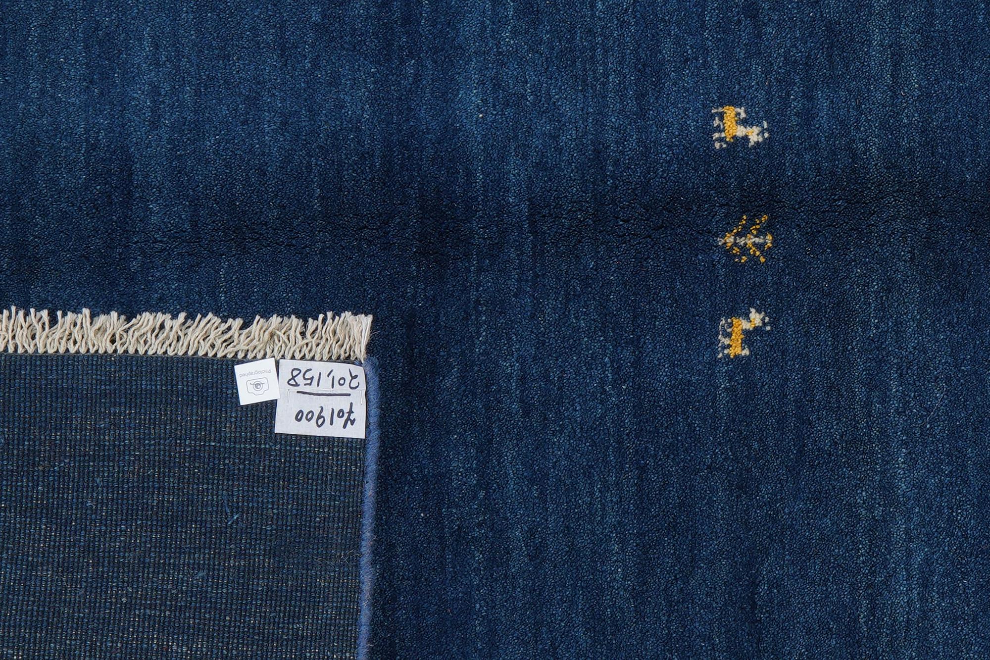 Gabbeh Teppich Wolle Blau 3